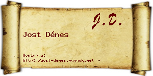 Jost Dénes névjegykártya